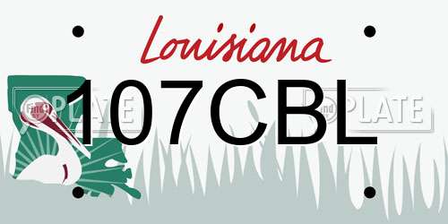 107CBL Louisiana License Plate