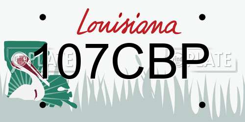 107CBP Louisiana License Plate