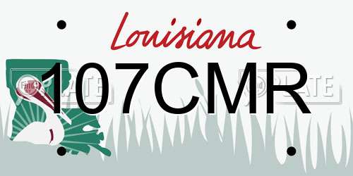 107CMR Louisiana License Plate