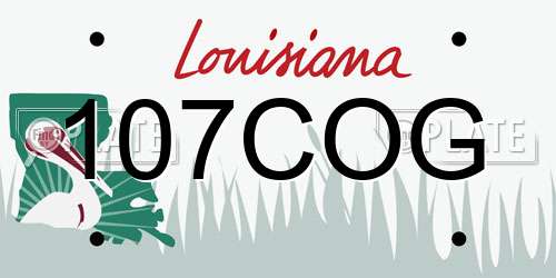 107COG Louisiana License Plate