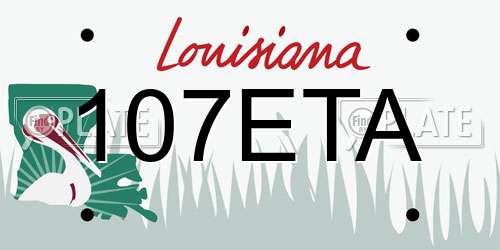 107ETA Louisiana License Plate
