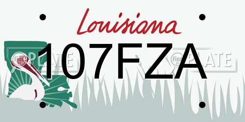 107FZA Louisiana License Plate