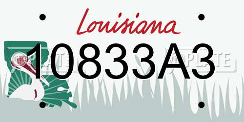 10833A3 Louisiana License Plate