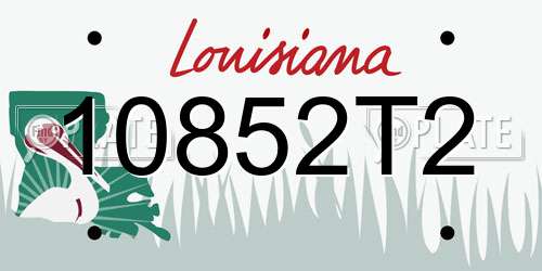 10852T2 Louisiana License Plate