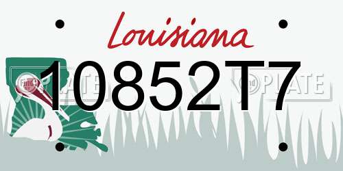 10852T7 Louisiana License Plate