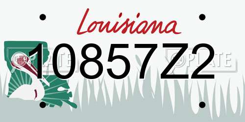 10857Z2 Louisiana License Plate