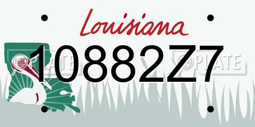 10882Z7 Louisiana License Plate