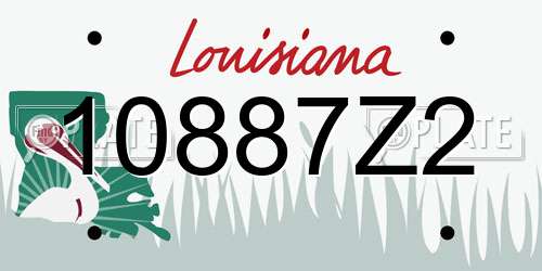 10887Z2 Louisiana License Plate
