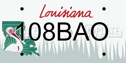 108BAO Louisiana License Plate