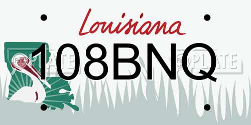 108BNQ Louisiana License Plate