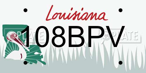 108BPV Louisiana License Plate