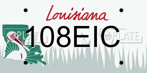 108EIC Louisiana License Plate