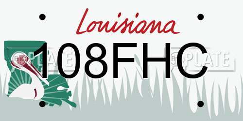 108FHC Louisiana License Plate