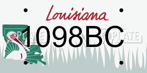 1098BC Louisiana License Plate