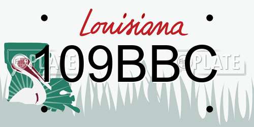 109BBC Louisiana License Plate