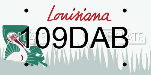 109DAB Louisiana License Plate