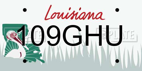 109GHU Louisiana License Plate