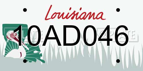 10AD046 Louisiana License Plate