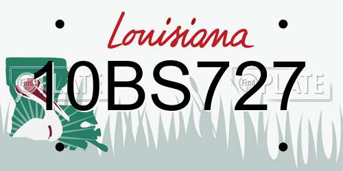 10BS727 Louisiana License Plate