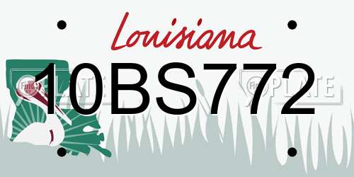 10BS772 Louisiana License Plate