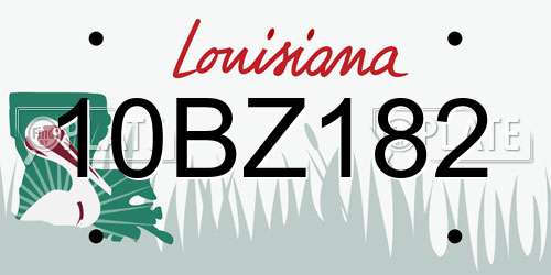 10BZ182 Louisiana License Plate