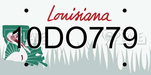 10DO779 Louisiana License Plate