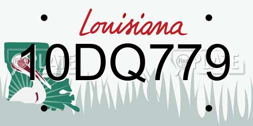10DQ779 Louisiana License Plate