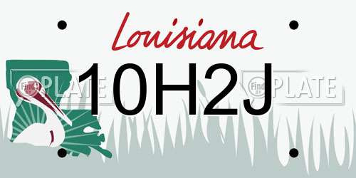 10H2J Louisiana License Plate