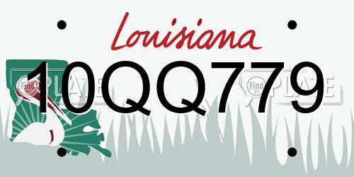 10QQ779 Louisiana License Plate