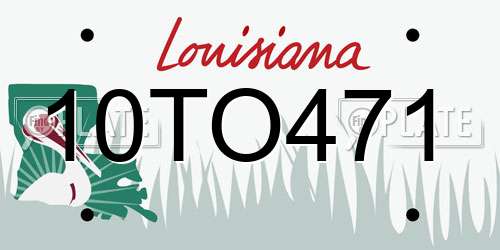10TO471 Louisiana License Plate
