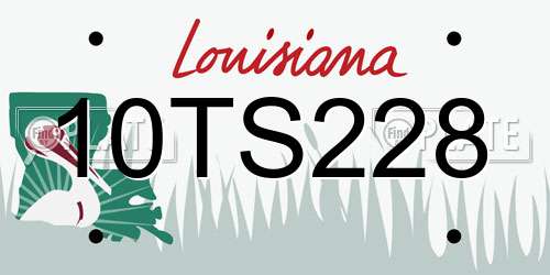 10TS228 Louisiana License Plate