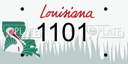1101 Louisiana License Plate