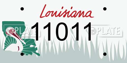 11011 Louisiana License Plate
