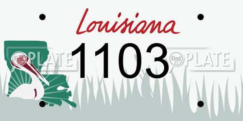 1103 Louisiana License Plate