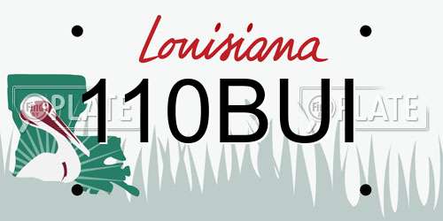 110BUI Louisiana License Plate