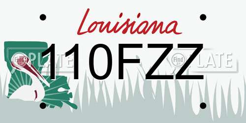 110FZZ Louisiana License Plate