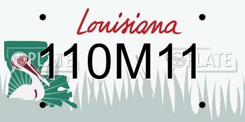 110M11 Louisiana License Plate