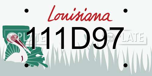 111D97 Louisiana License Plate