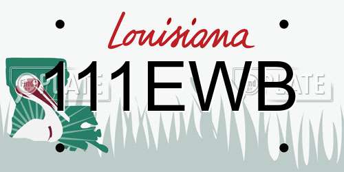 111EWB Louisiana License Plate
