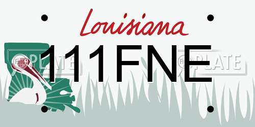 111FNE Louisiana License Plate