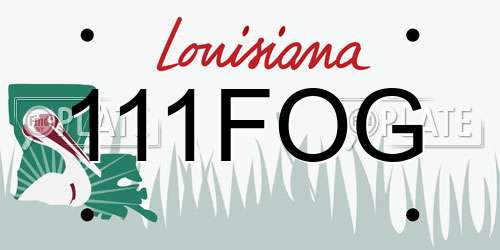 111FOG Louisiana License Plate