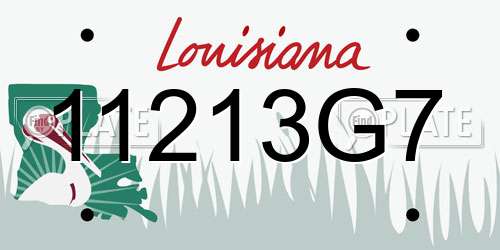 11213G7 Louisiana License Plate