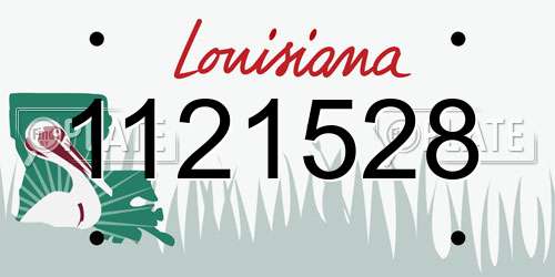 1121528 Louisiana License Plate
