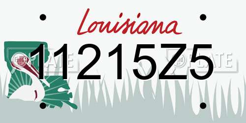 11215Z5 Louisiana License Plate