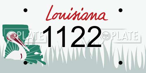 1122 Louisiana License Plate