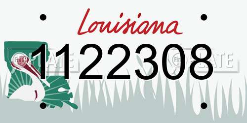 1122308 Louisiana License Plate