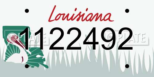 1122492 Louisiana License Plate
