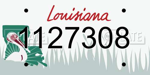 1127308 Louisiana License Plate