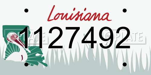 1127492 Louisiana License Plate