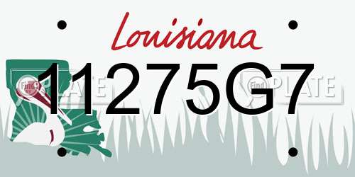 11275G7 Louisiana License Plate